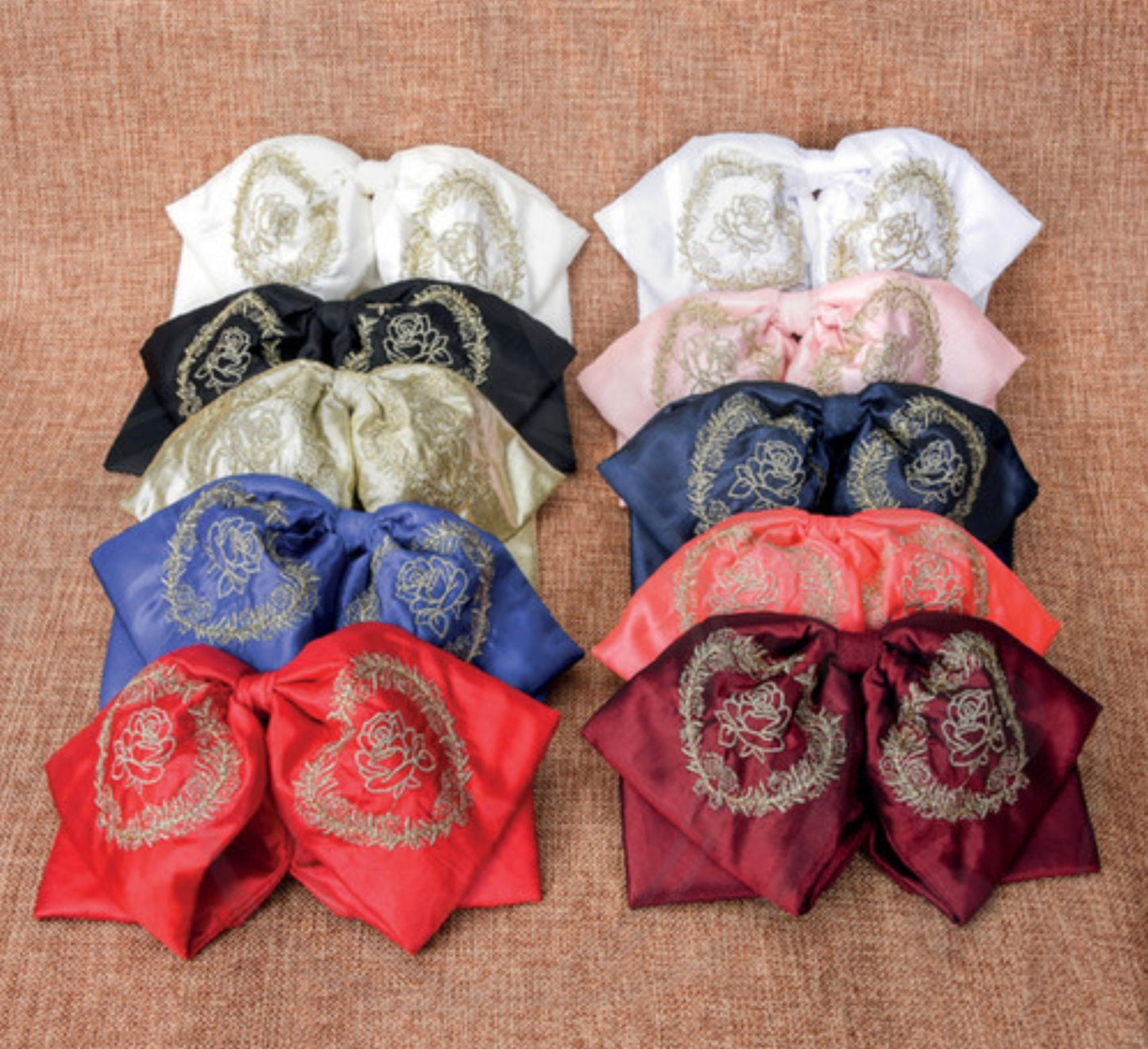 Embroidered Charro Bow, Mexican Bow, Charro, Bow Tie, Embroidery, Mariachi Accessories M4. 89