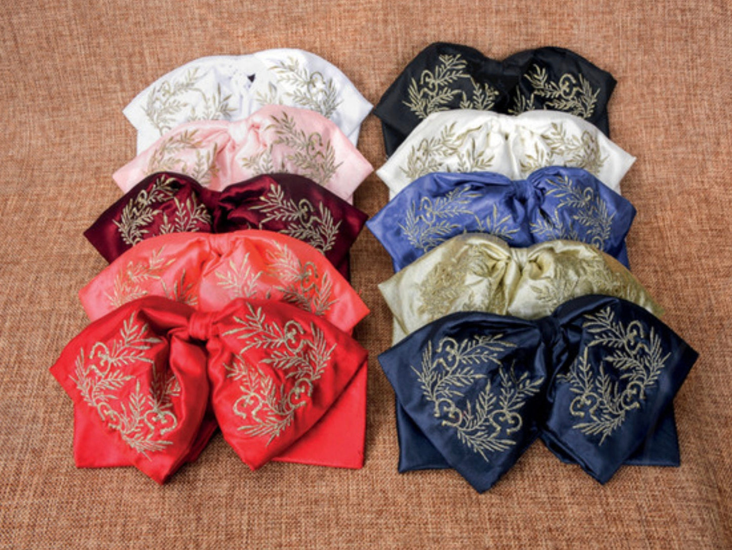 Embroidered Charro Bow, Mexican Bow, Charro, Bow Tie, Embroidery, Mariachi Accessories M3 237