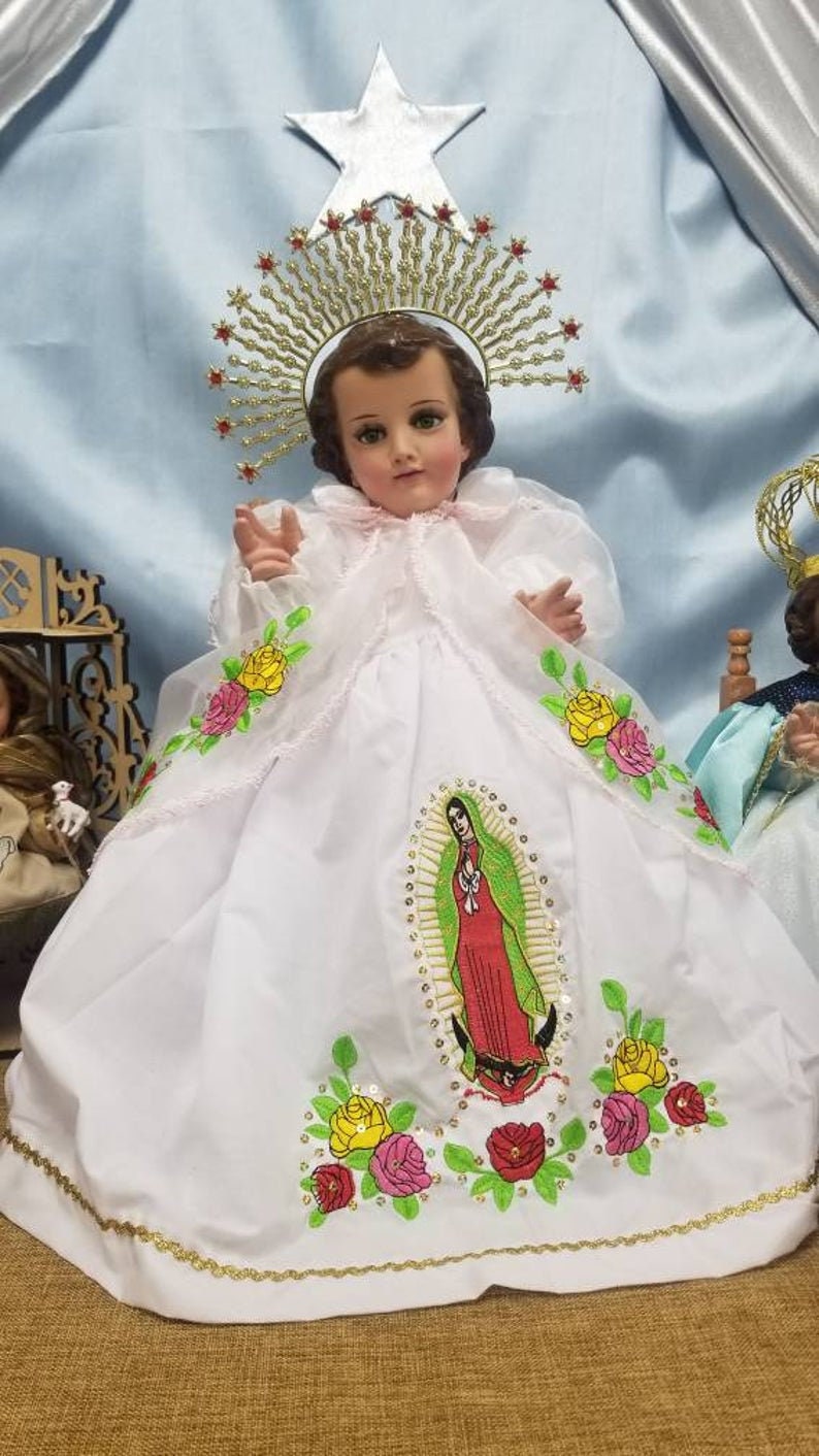 Trajecito de Virgen de Guadalupe para Niño Dios con accesorios Incluidos/Baby Jesus Outfit208