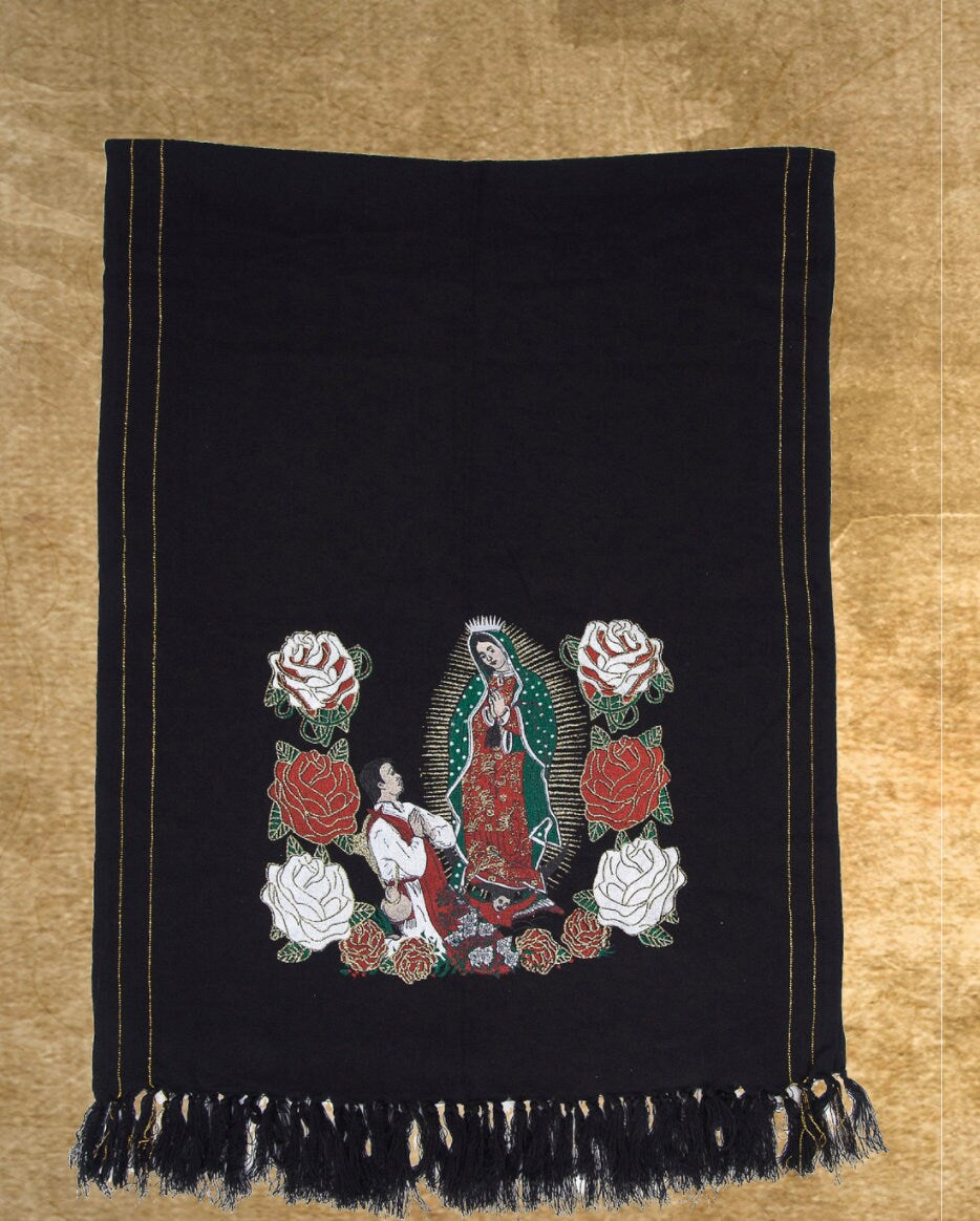 Rebozo Mexican con imagen de la Virgen de Guadalupe Mexican shawl with image of Virgen Mary84