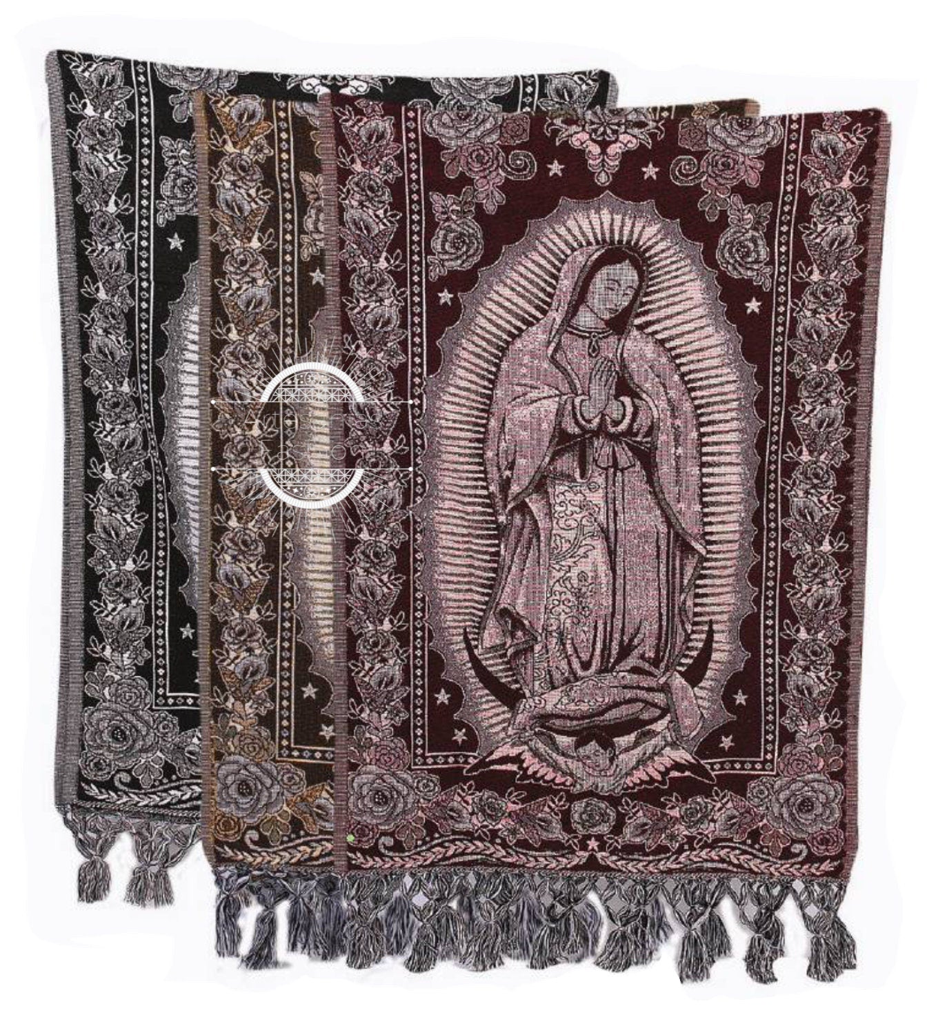 Rebozo Mexican con imagen de la Virgen de Guadalupe Mexican shawl with image of Virgen Mary96