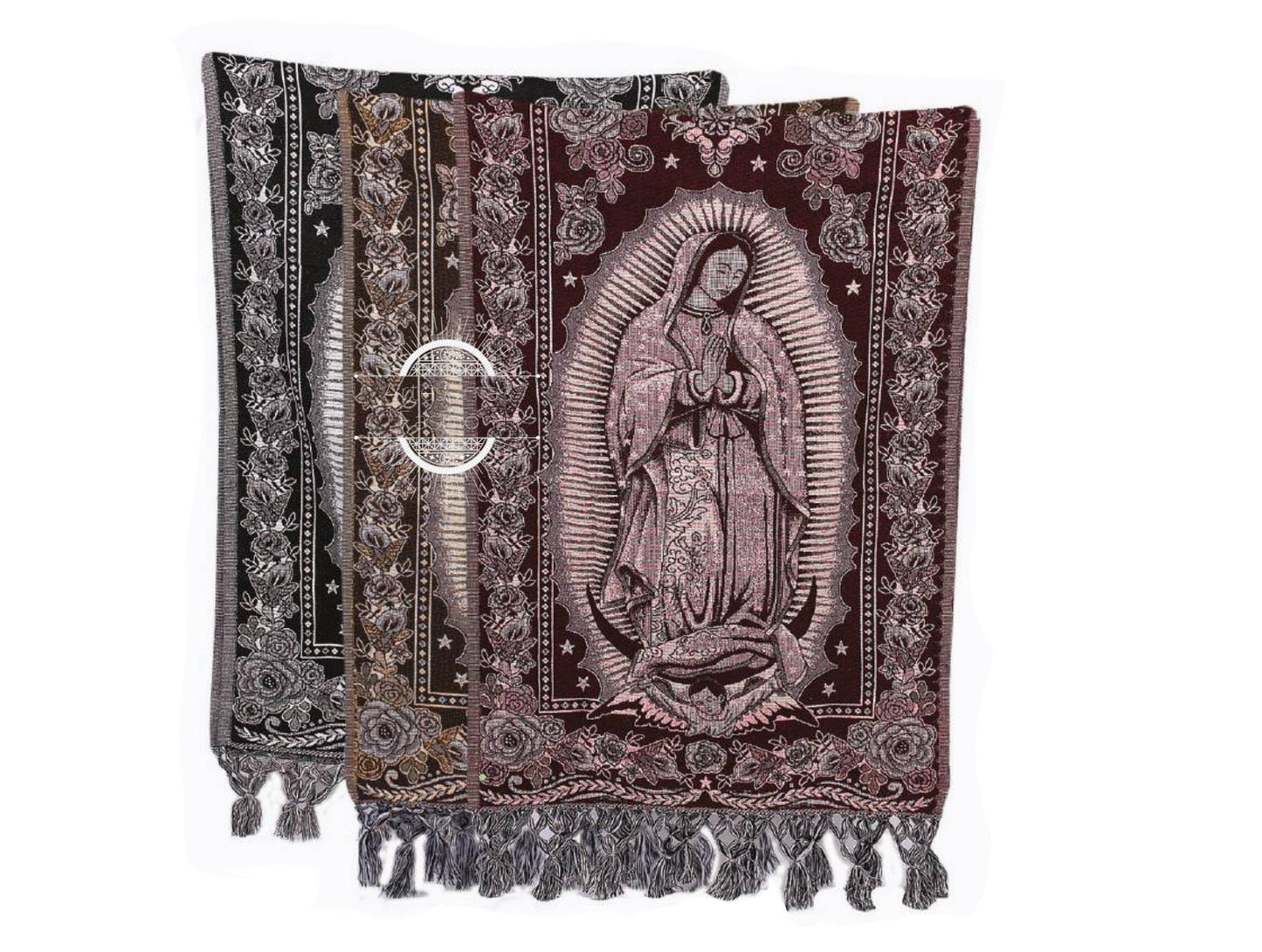 Rebozo Mexican con imagen de la Virgen de Guadalupe Mexican shawl with image of Virgen Mary96