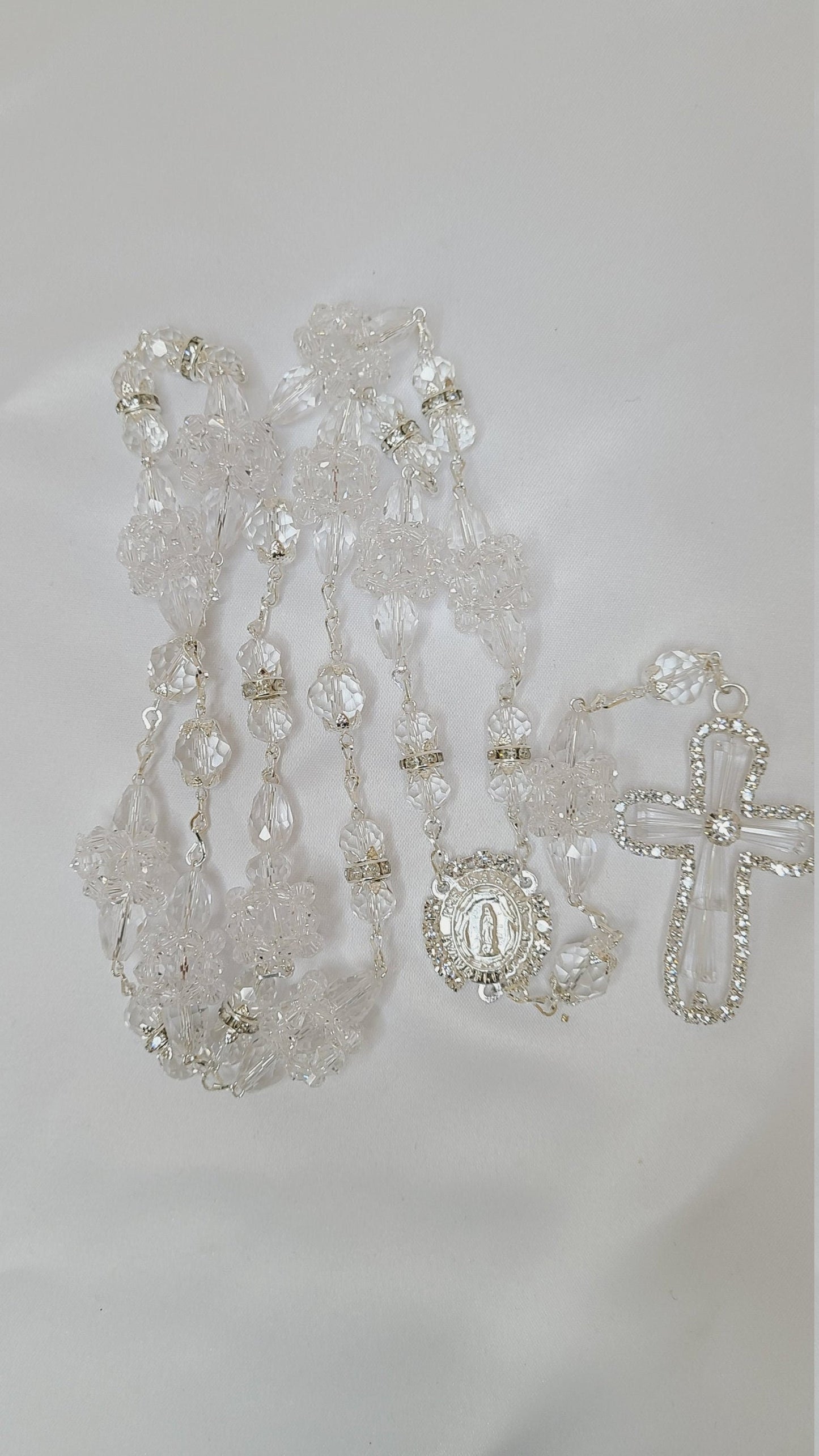 Beautiful Rosary for First Communion, Confirmation, Christening, Quinceanera, Wedding Rosario R125 46