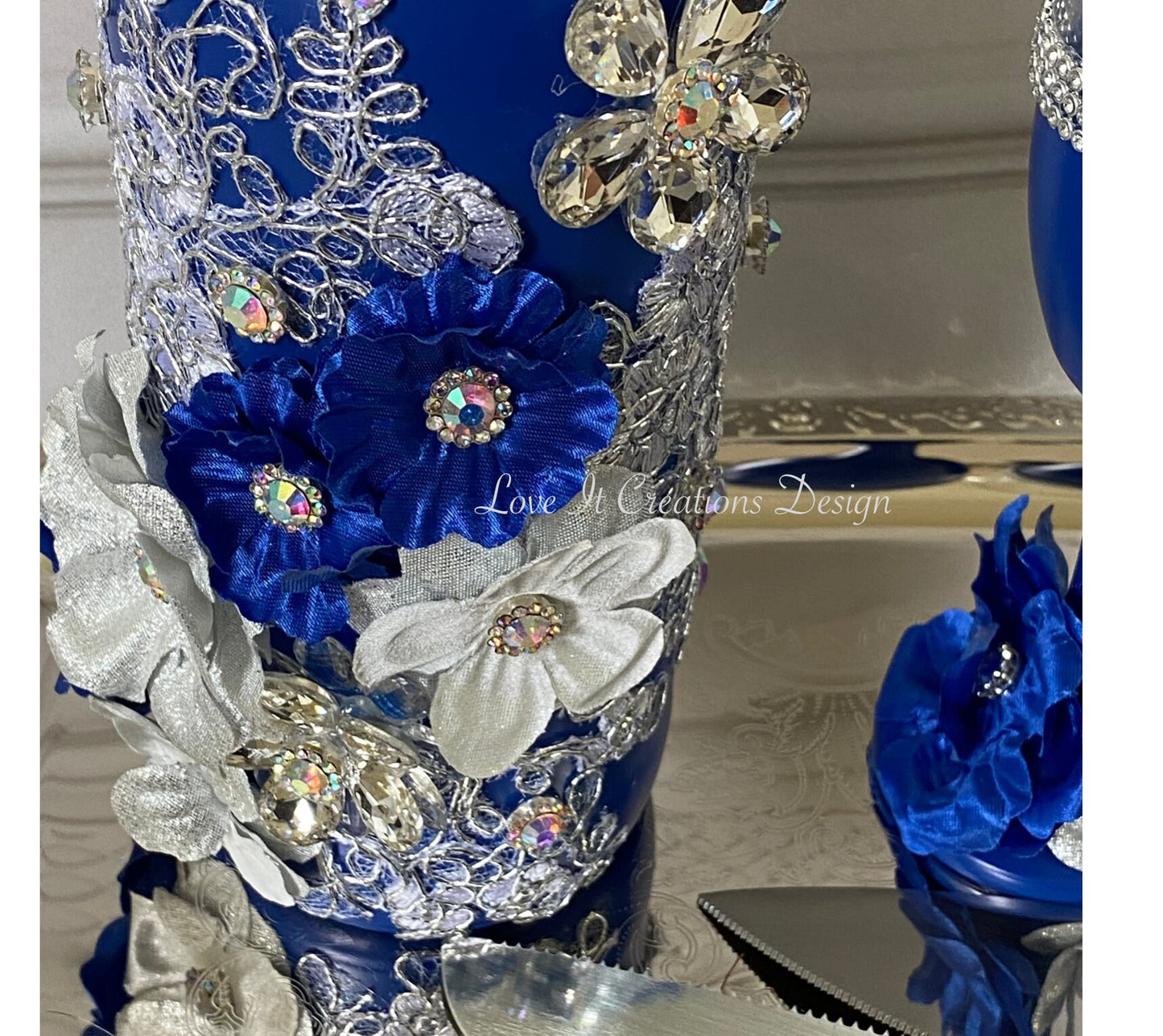 Wedding/Quinceniera Champagne Set of 2 with Cake Knife & Server Set included297