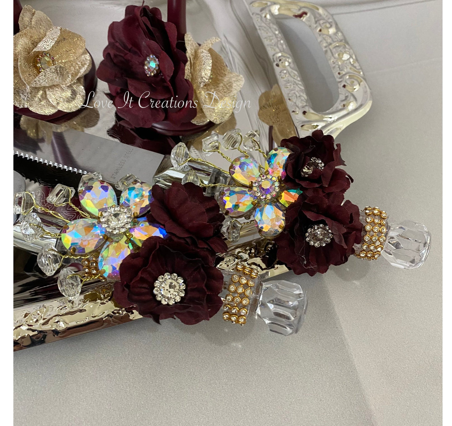 Wedding/Quinceniera Champagne Set of 2 with Cake Knife & Server Set included441