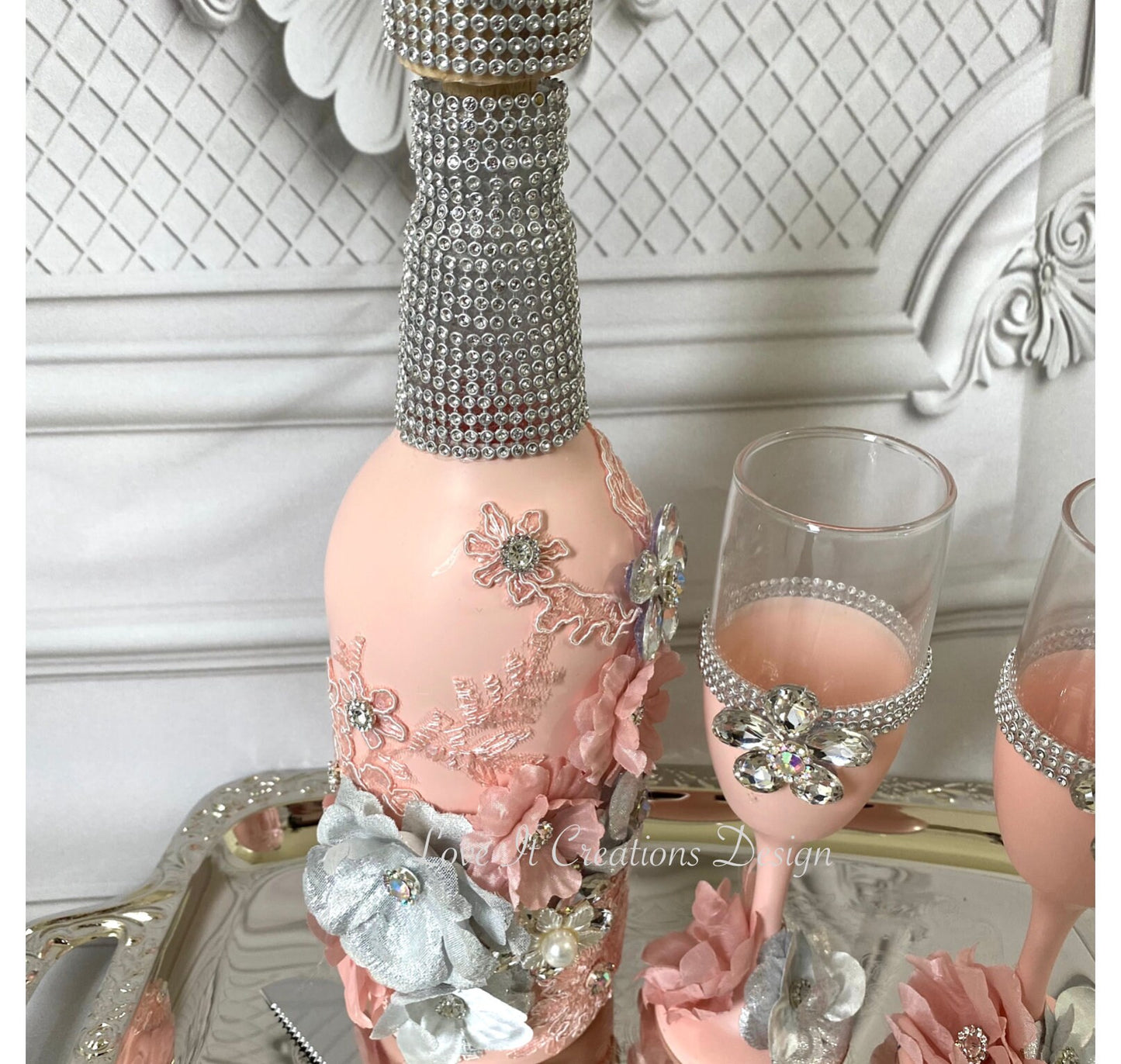 Wedding/Quinceniera Champagne Set of 2 with Cake Knife & Server Set included296