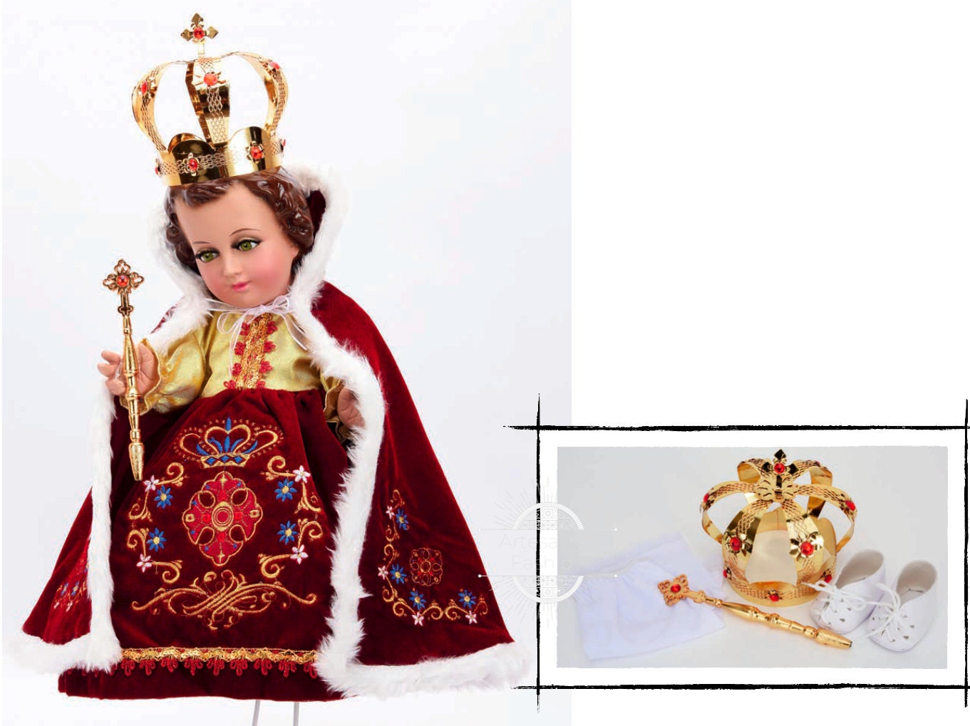 Trajecito de Nino de Rey de Reyes para Niño Dios con accesorios Incluidos/Baby Jesus Outfit200