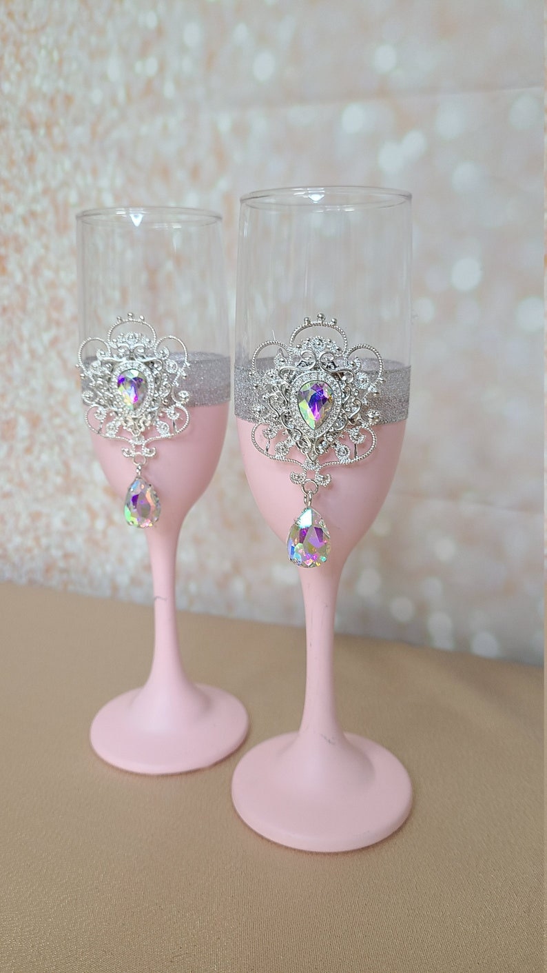 Wedding/Quinceniera Champagne Set of 2 with Cake Knife & Server Set included489