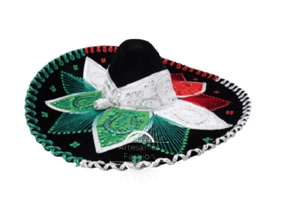 Sombrero de Charro, Sombrero Charro para adulto, Charro hat, Charro accesories, Charros, Sombrero, Flower Charro Hat207