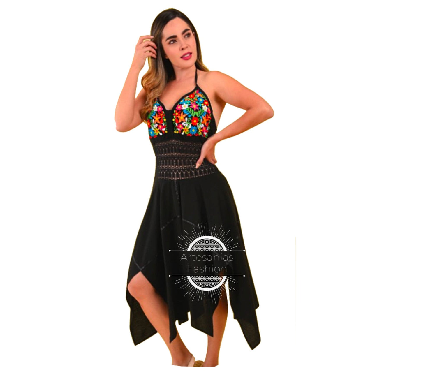 Vestido Mexican con Flores /Mexican Embroidery Dress with Flowers29