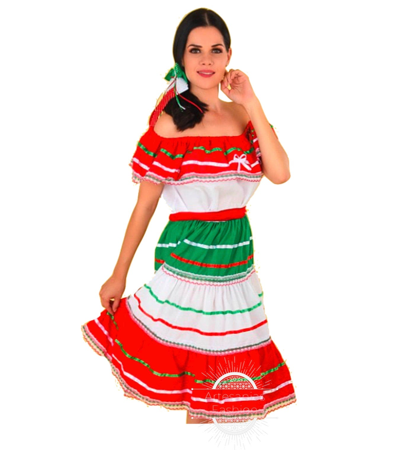 Vestido Patria Mexicano/Traditional Mexican Dress/ Vestido Tipico Mexicano170