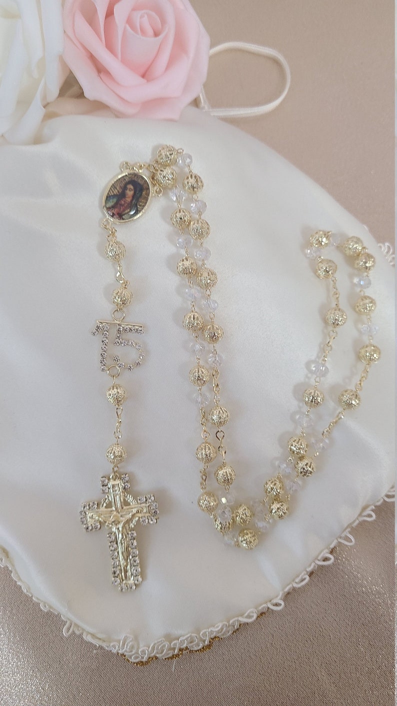 Beautiful Rosary for First Communion, Confirmation, Quinceanera, Rosario para Quinceanero, Rosarie Quinceanos Favors Sweet Sixteen3