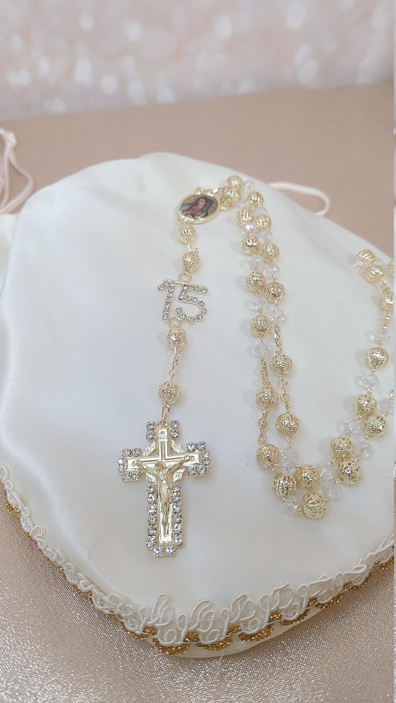Beautiful Rosary for First Communion, Confirmation, Quinceanera, Rosario para Quinceanero, Rosarie Quinceanos Favors Sweet Sixteen3