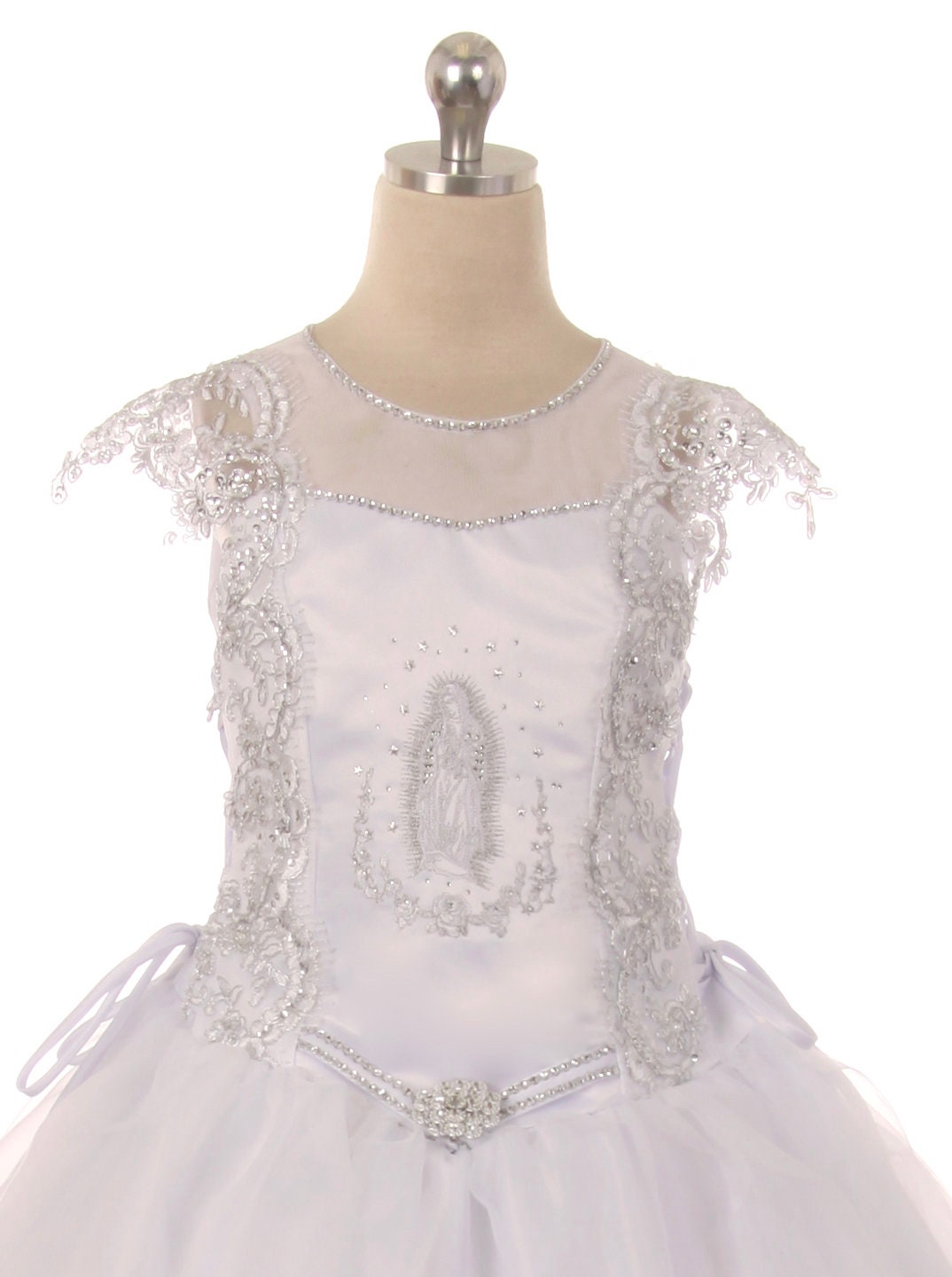 First Communion Dress/Vestido de Primera Communion/First Communion Dress with Lace White Flower Girl Communion Gown | Holy Communion Dress61