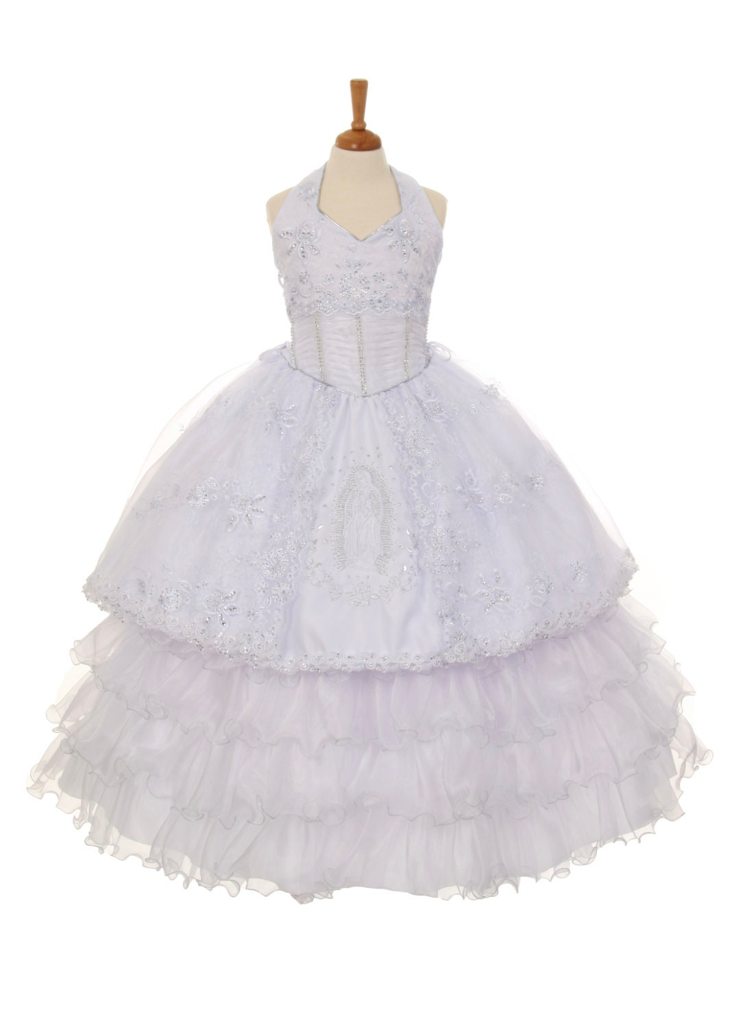 First Communion Dress/Vestido de Primera Communion/First Communion Dress with Lace White Flower Girl Communion Gown | Holy Communion Dress221