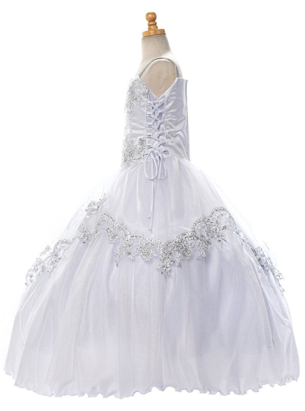 First Communion Dress/Vestido de Primera Communion/First Communion Dress with Lace White Flower Girl Communion Gown | Holy Communion Dress56