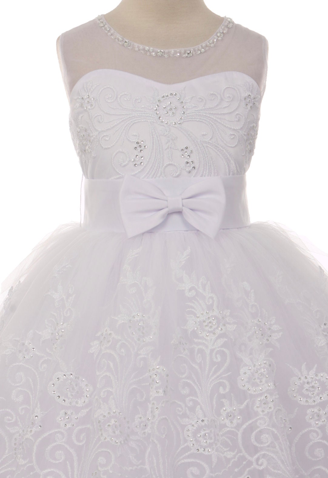 First Communion Dress/Vestido de Primera Communion/First Communion Dress with Lace White Flower Girl Communion Gown | Holy Communion Dress59