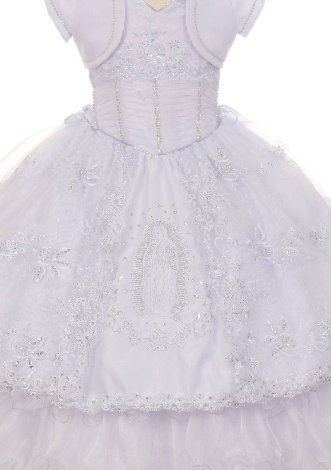 First Communion Dress/Vestido de Primera Communion/First Communion Dress with Lace White Flower Girl Communion Gown | Holy Communion Dress221