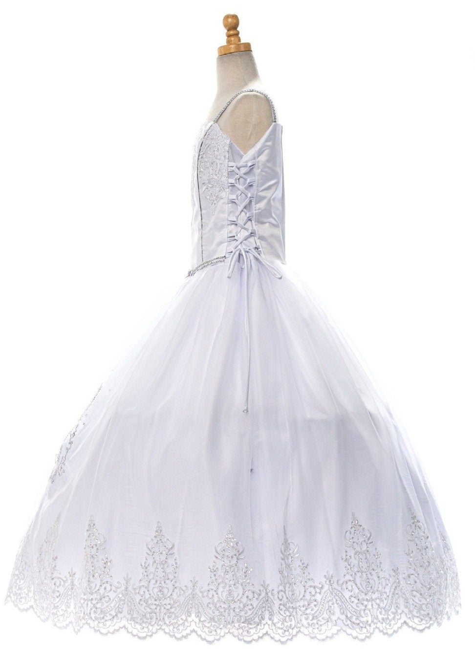 First Communion Dress/Vestido de Primera Communion/First Communion Dress with Lace White Flower Girl Communion Gown | Holy Communion Dress55