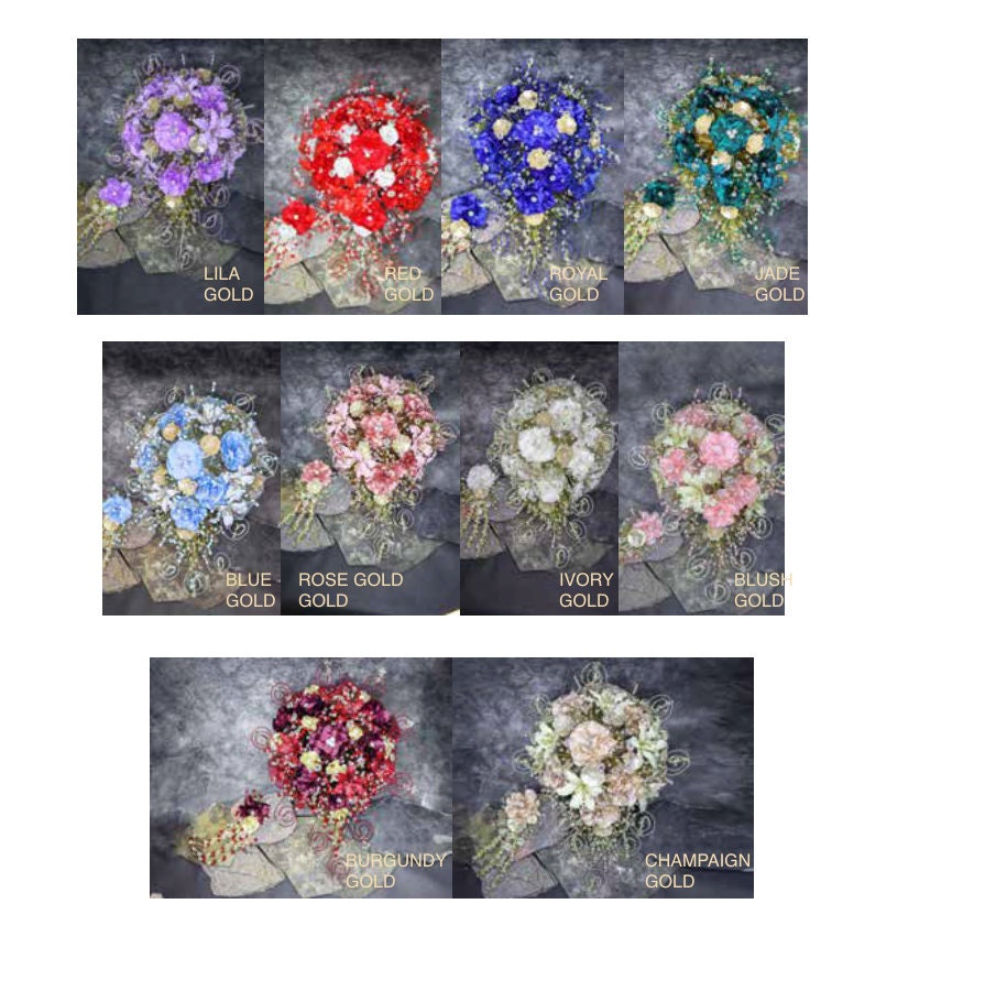 Quinceanera Flower Bouquet Embellished with Crystals and Brooches for Quinceanera174