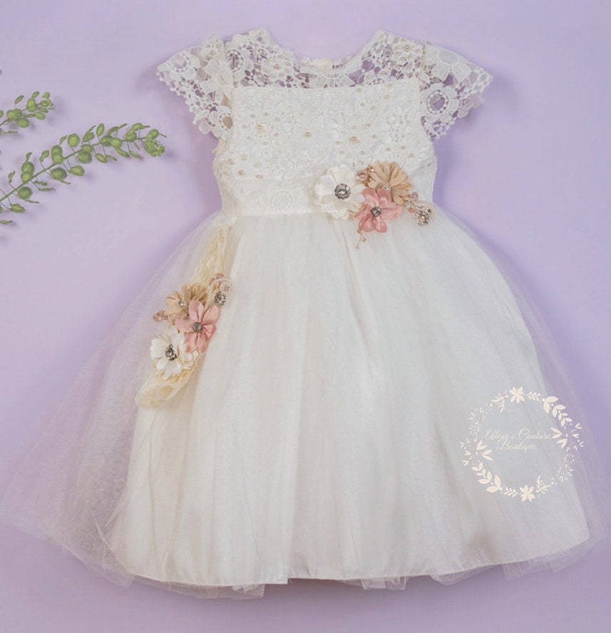 Christening Dress, Girls Complete Baptism Outfit Lace Baptism Dress, Lace Baby Girls Dress, Girls Lace Baptism Dresses198