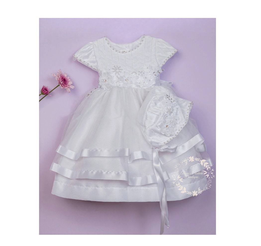 Christening Dress, Girls Complete Baptism Outfit Lace Baptism Dress, Lace Baby Girls Dress, Girls Lace Baptism Dresses193