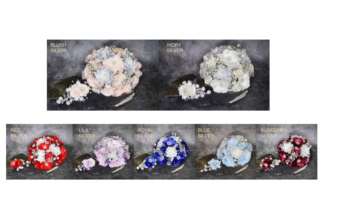 Quinceanera Flower Bouquet Embellished with Crystals and Brooches for Quinceanera436