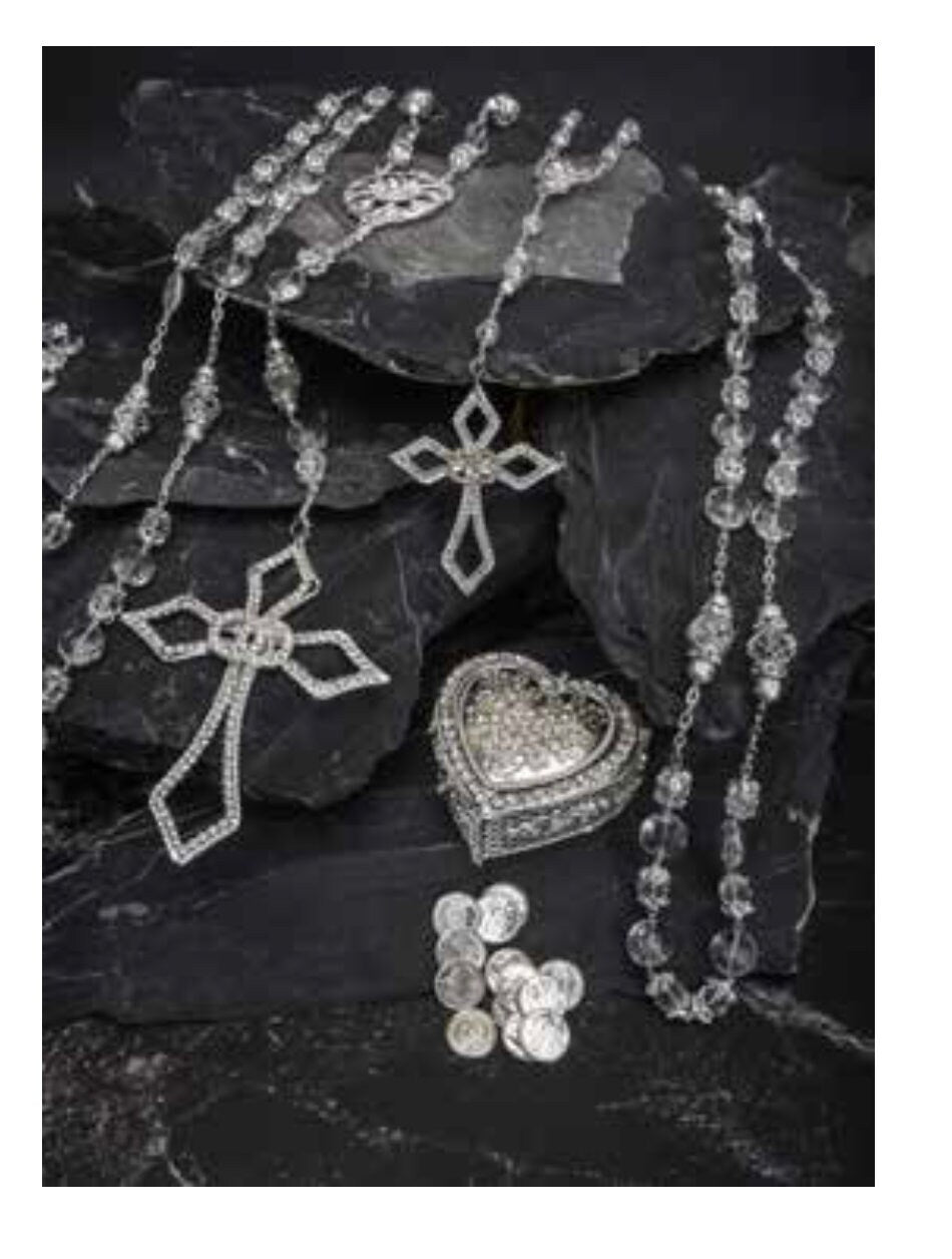 Set de Rosario, Arras y Lazo/Set of Rosary, Arras and Beautiful Wedding Lasso and Matching Rosary and Arras389