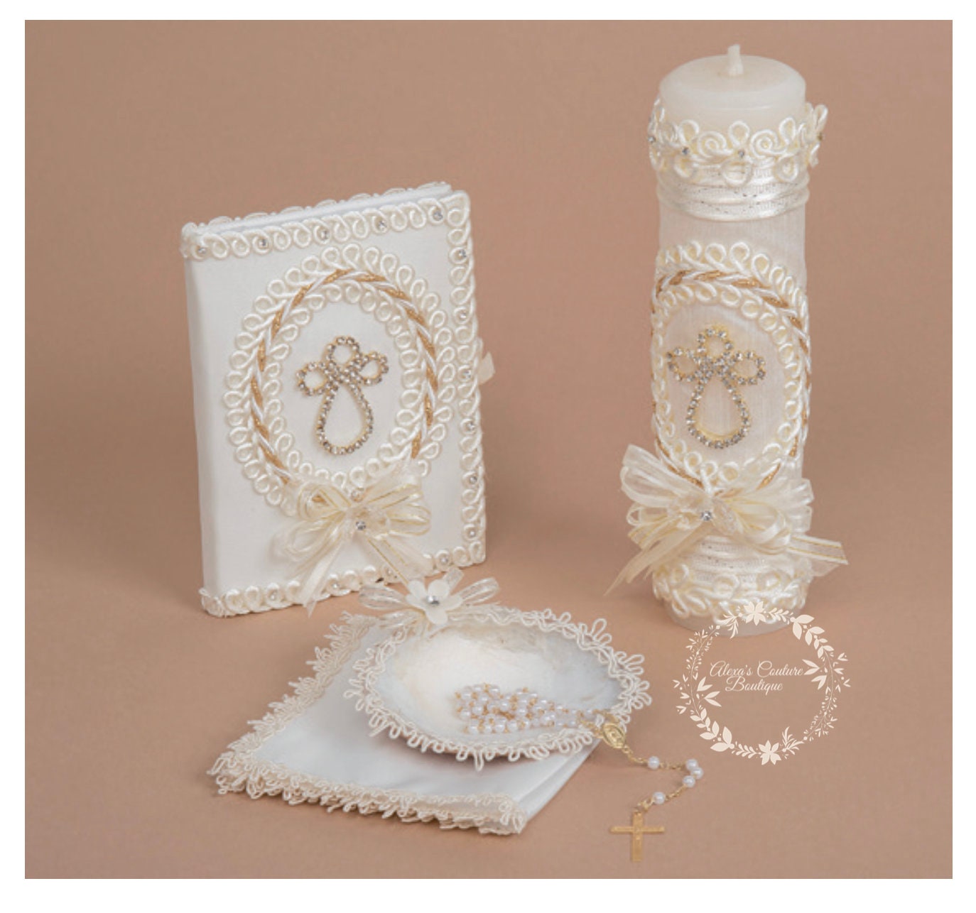 Baptism candle set/Baptism candle/vela para bautizo Baptism/Christening Candle Set/Vela De Bautizo224