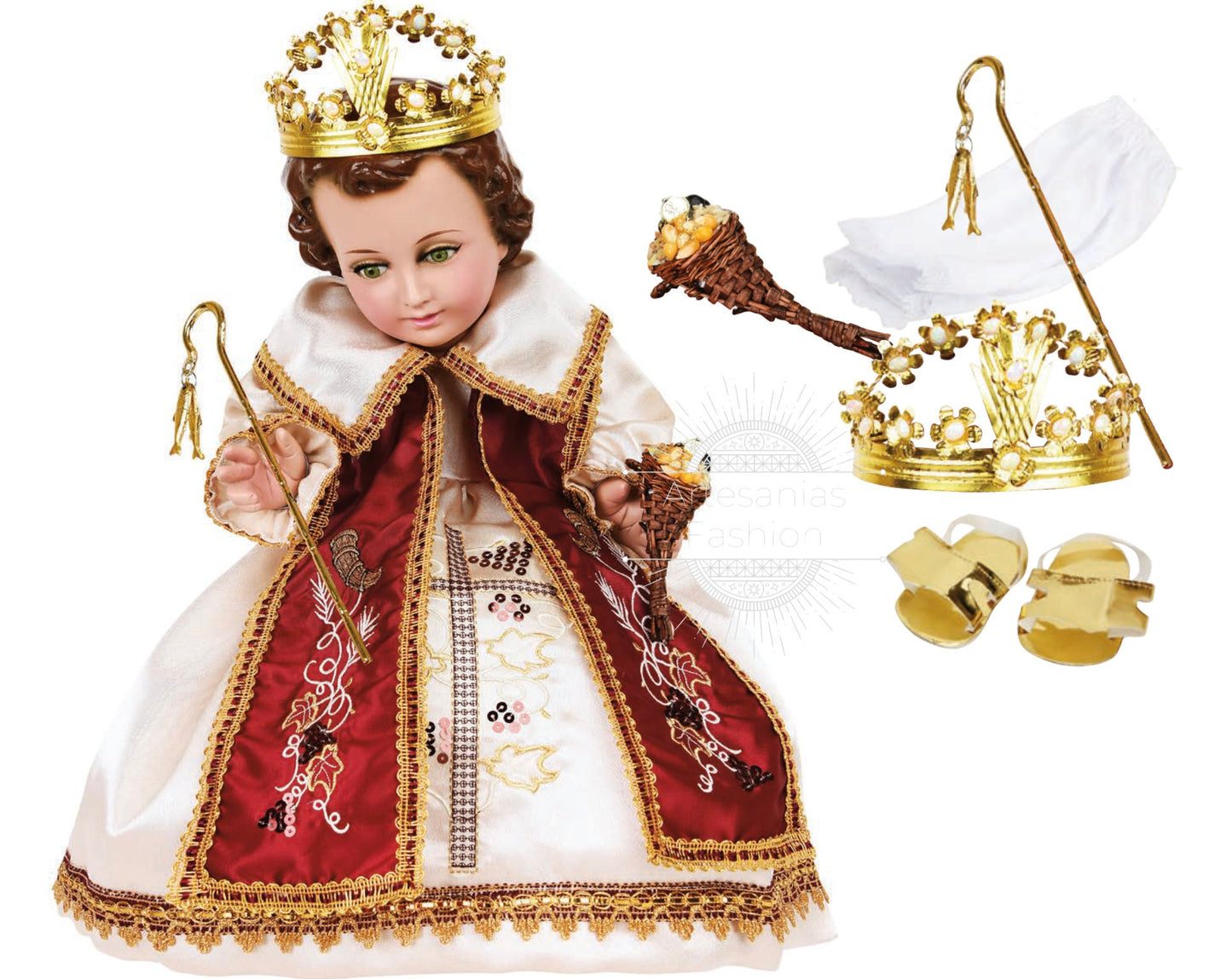 Trajecito de Nino de La Abundancia Niño Dios con accesorios Incluidos/Baby Jesus Outfit203