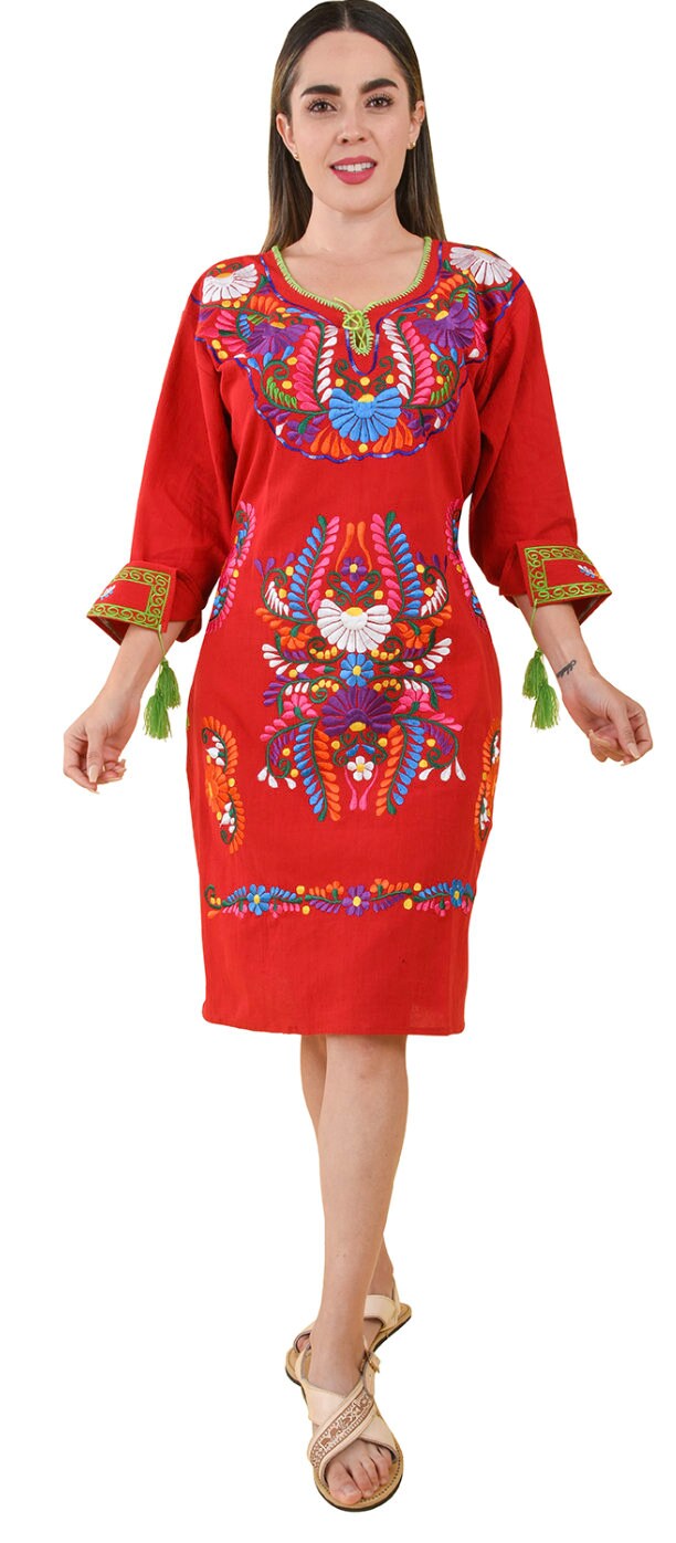 Vestido Mexican con Flores /Mexican Embroidery Dress with Flowers77