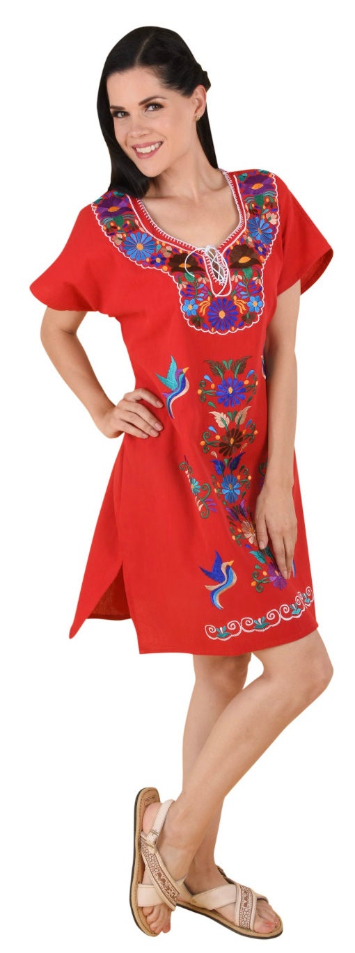 Vestido Mexican con Flores /Mexican Embroidery Dress with Flowers160
