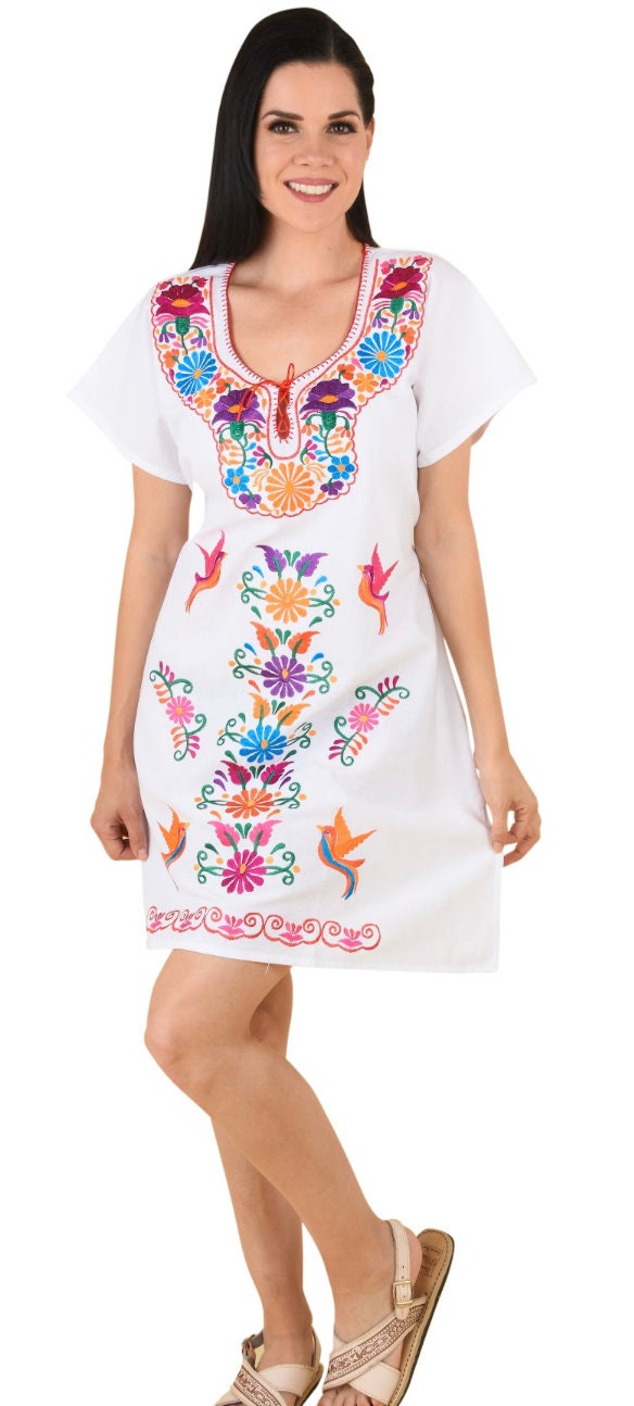 Vestido Mexican con Flores /Mexican Embroidery Dress with Flowers160