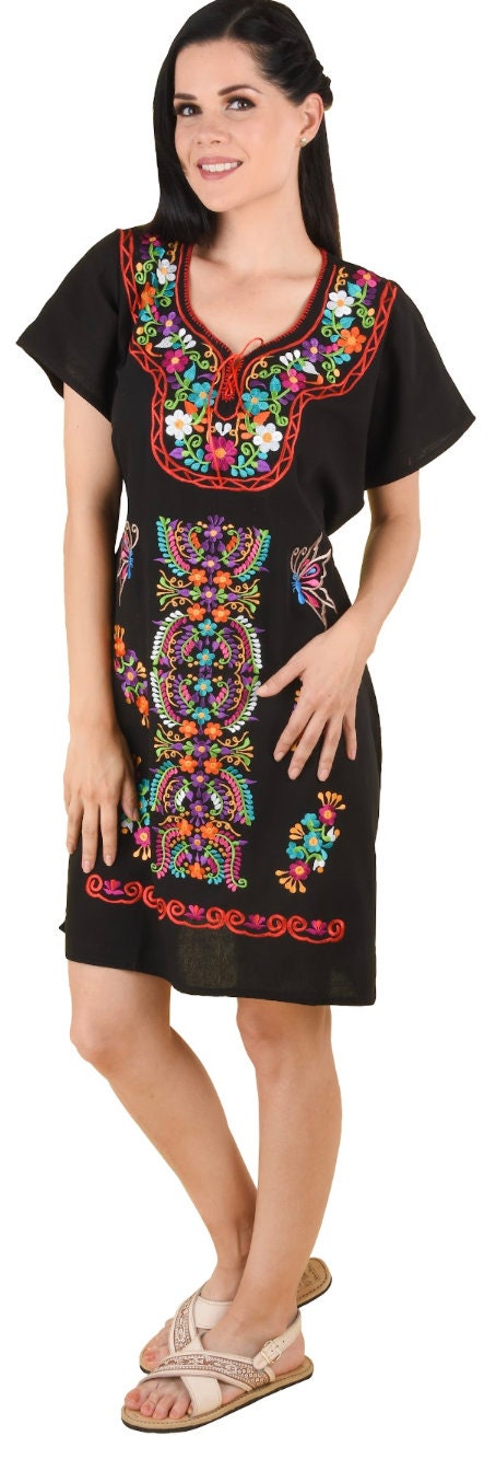 Vestido Mexican con Flores /Mexican Embroidery Dress with Flowers160
