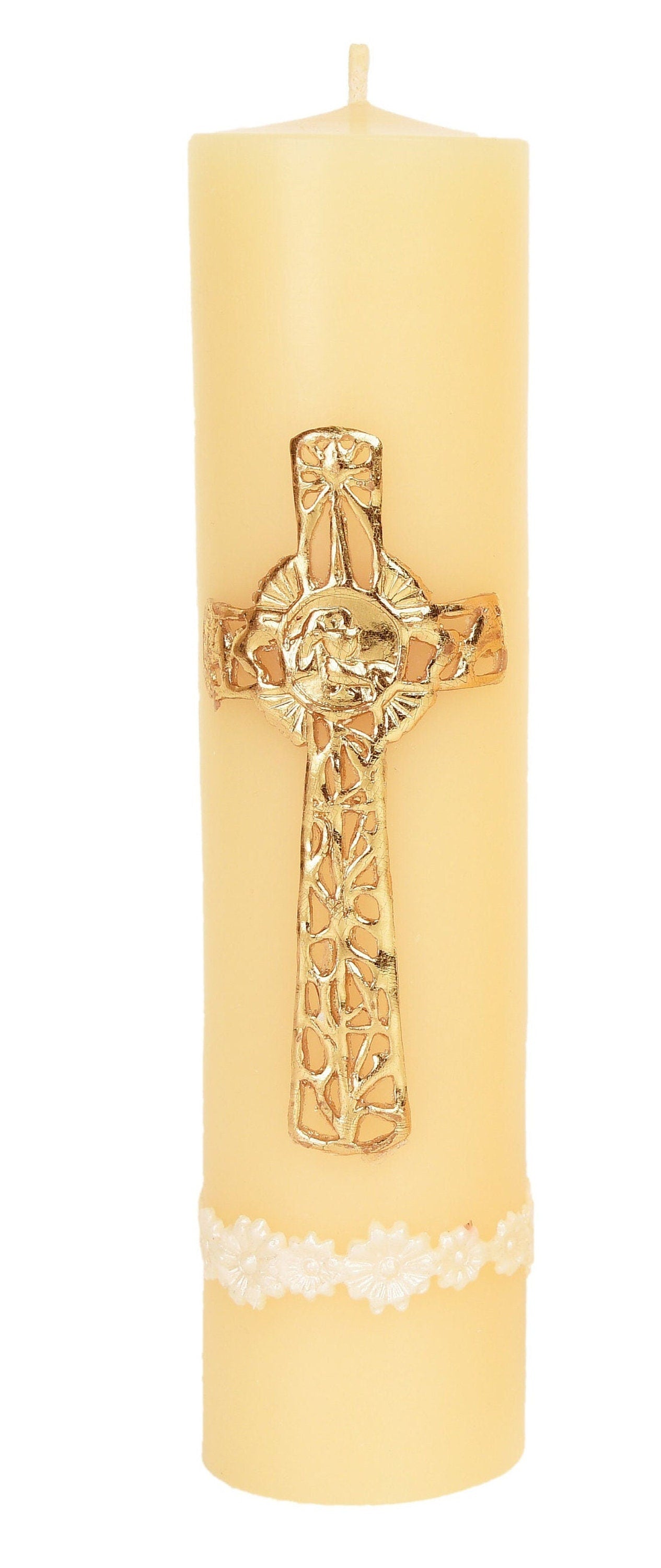 Cirio con cruz de repujado, candle with cross cirios velas navidenas, velas, cross candles48