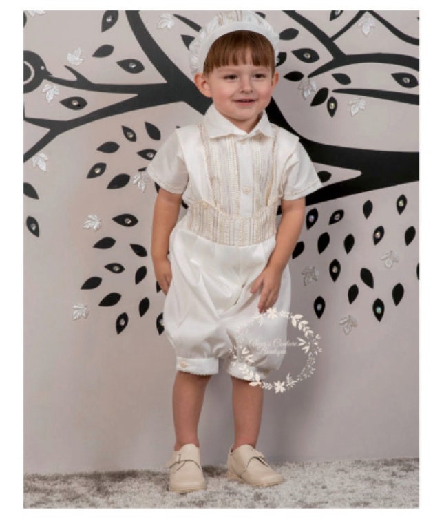 Peace Boy's Baptism/Christening Gown, Romper/Traje de Bautizo para Nino102