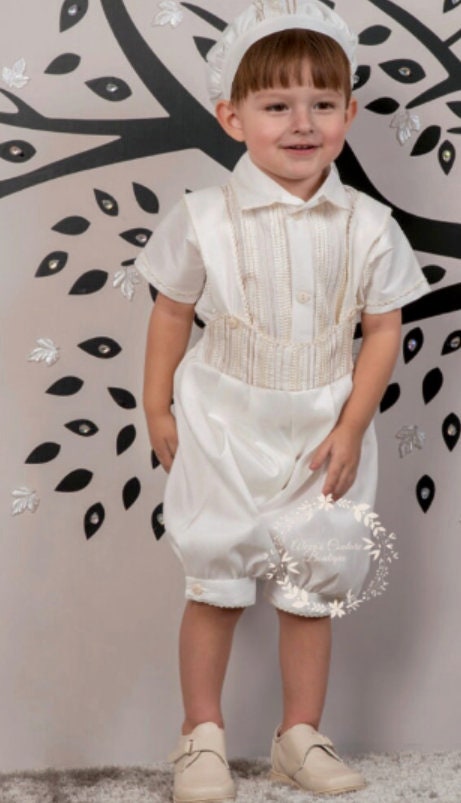 Peace Boy's Baptism/Christening Gown, Romper/Traje de Bautizo para Nino102