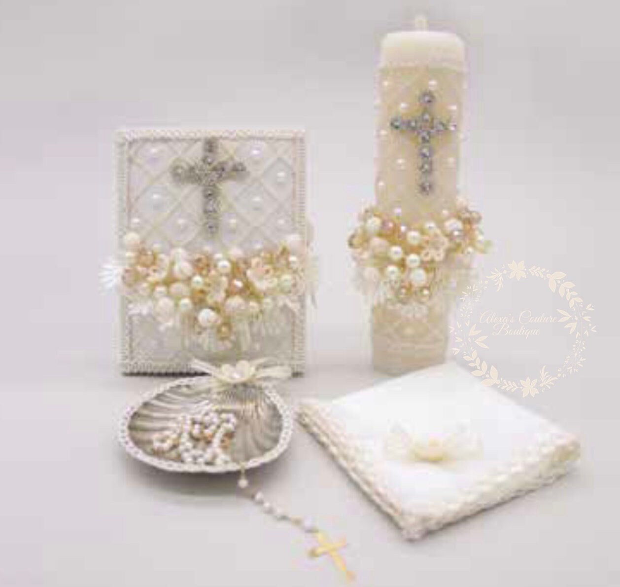 Baptism candle set/Baptism candle/vela para bautizo Baptism/Christening Candle Set/Vela De Bautizo109
