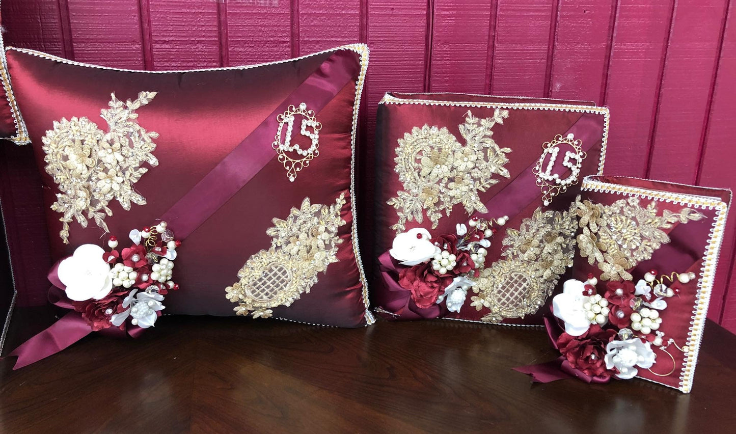 Set de Cojines para Quinceanera/Custom made Pillow Set/ Set de Cojines para Quinceanera Custom Sweet Sixteen Set Quinceanera Pillow Set490