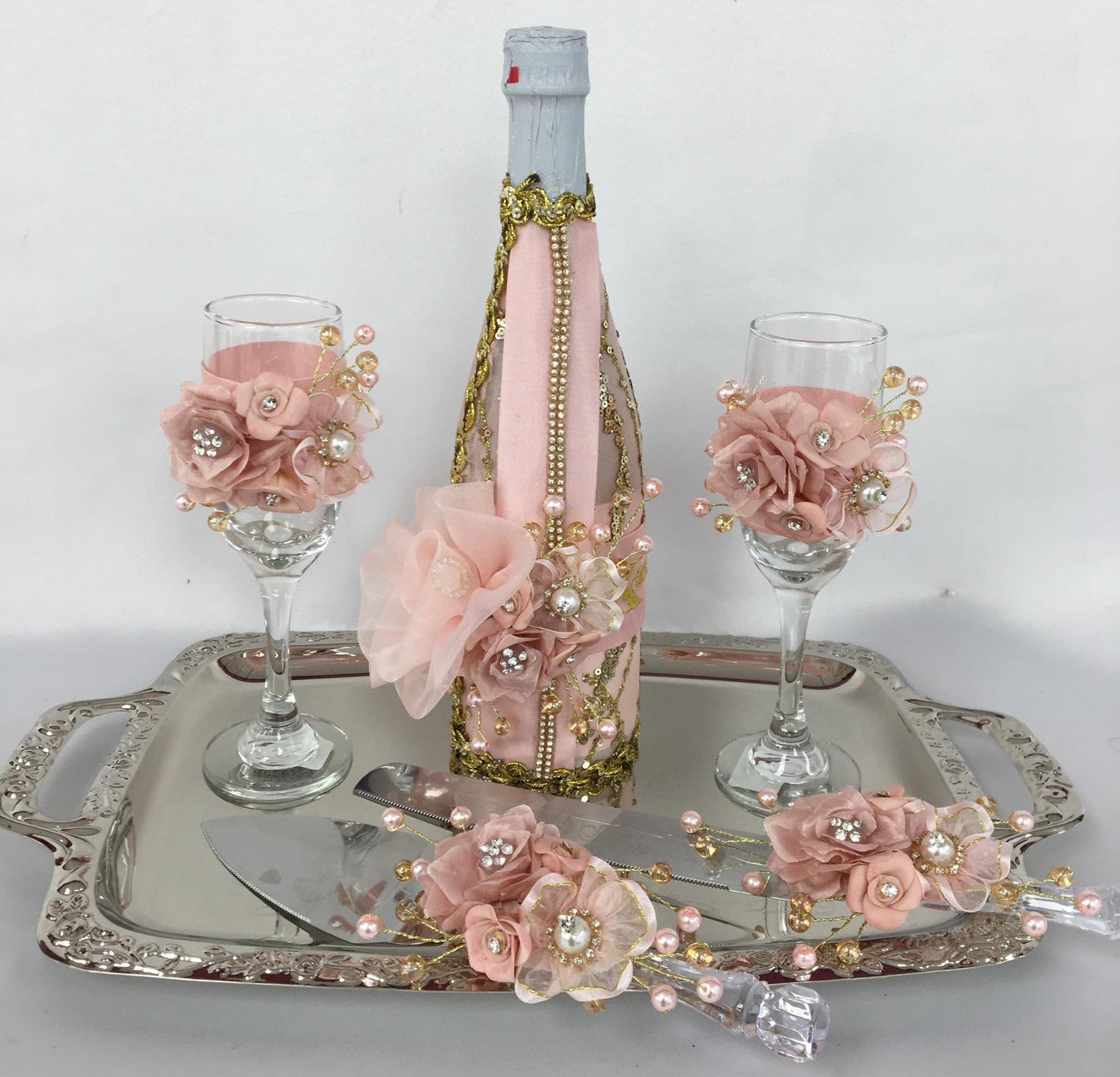 Personalized Wedding/Quinceniera Champagne Set ( Bottle And 2-16 Glasses)249