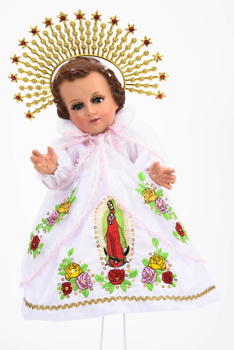 Trajecito de Virgen de Guadalupe para Niño Dios con accesorios Incluidos/Baby Jesus Outfit208