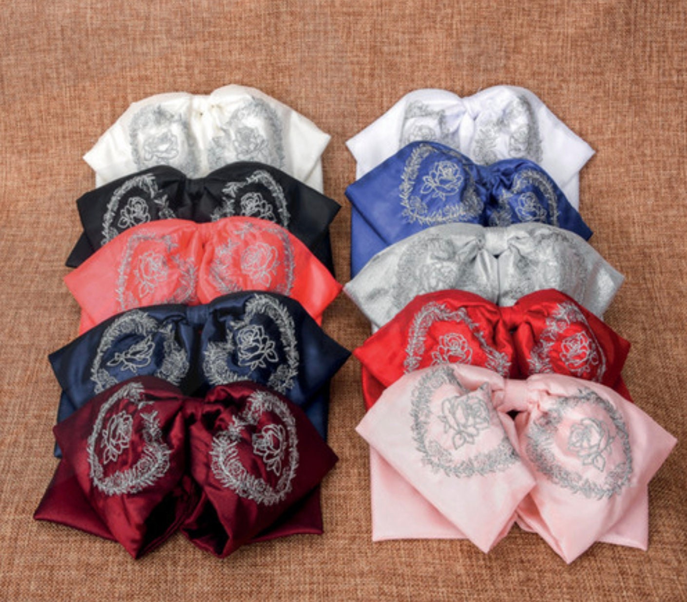 Embroidered Charro Bow, Mexican Bow, Charro, Bow Tie, Embroidery, Mariachi Accessories M4. 89