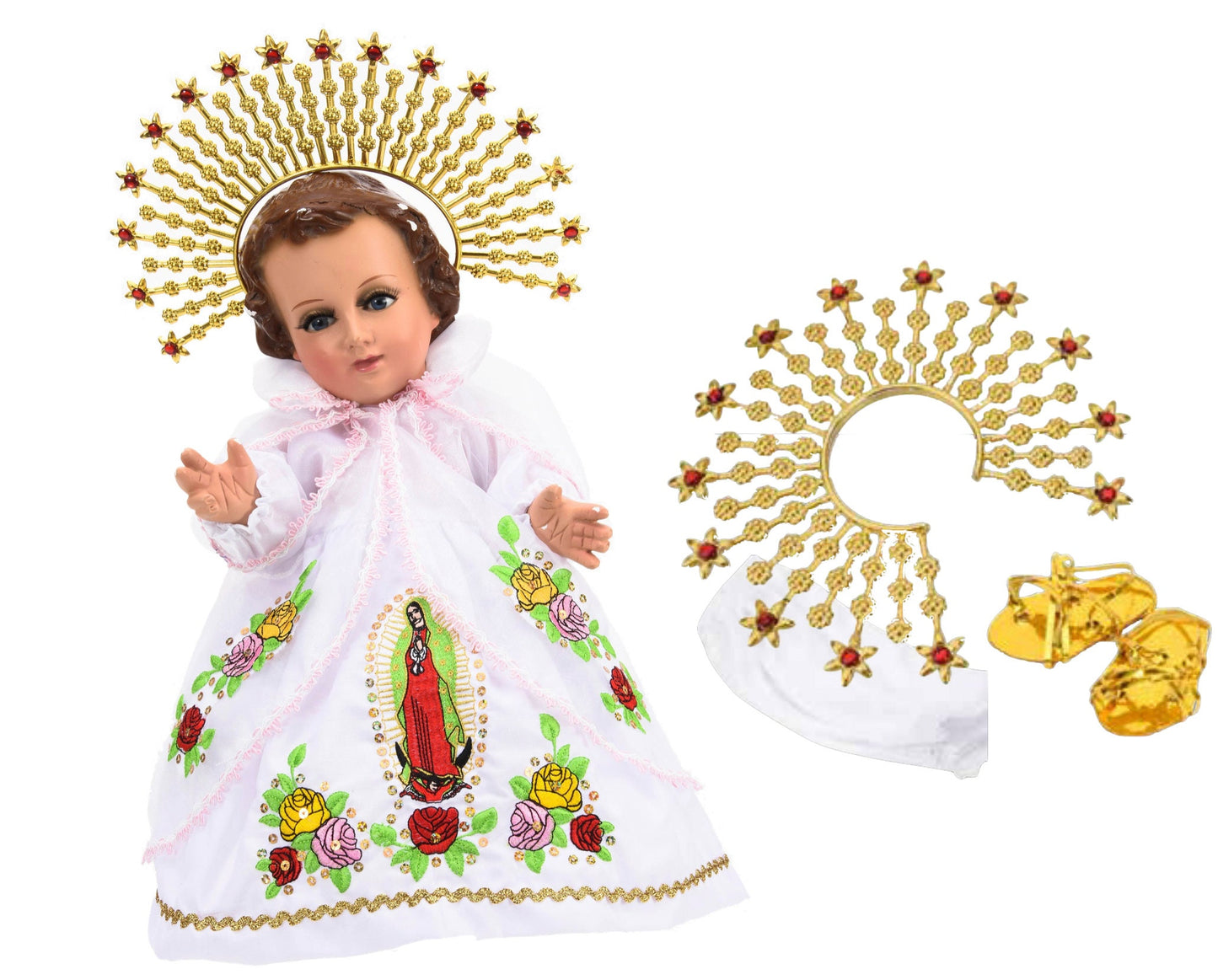 Trajecito de Virgen de Guadalupe para Niño Dios con accesorios Incluidos/Baby Jesus Outfit208