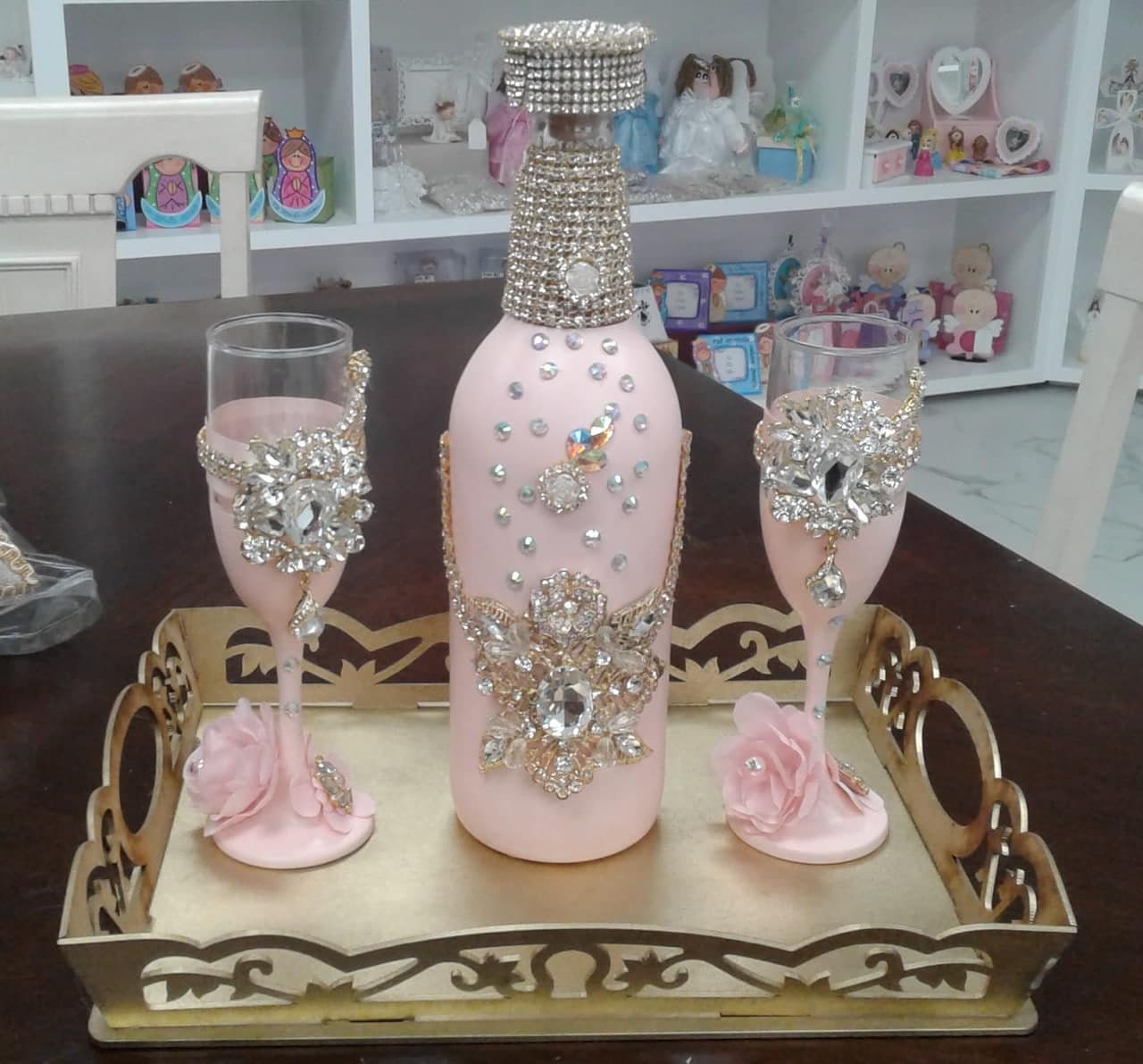 Personalized Wedding/Quinceniera Champagne Set ( Bottle And 2-16 Glasses)249