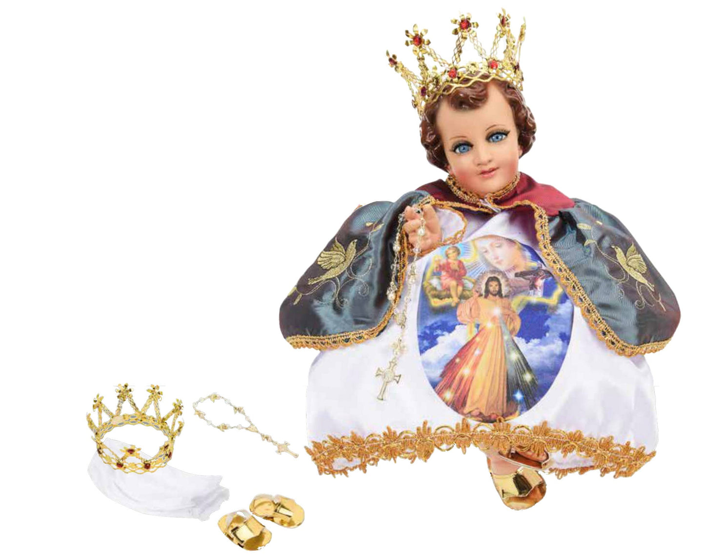 Trajecito de Nino Dios de la Misericordia para Niño Dios con accesorios Incluidos/Baby Jesus Outfit171