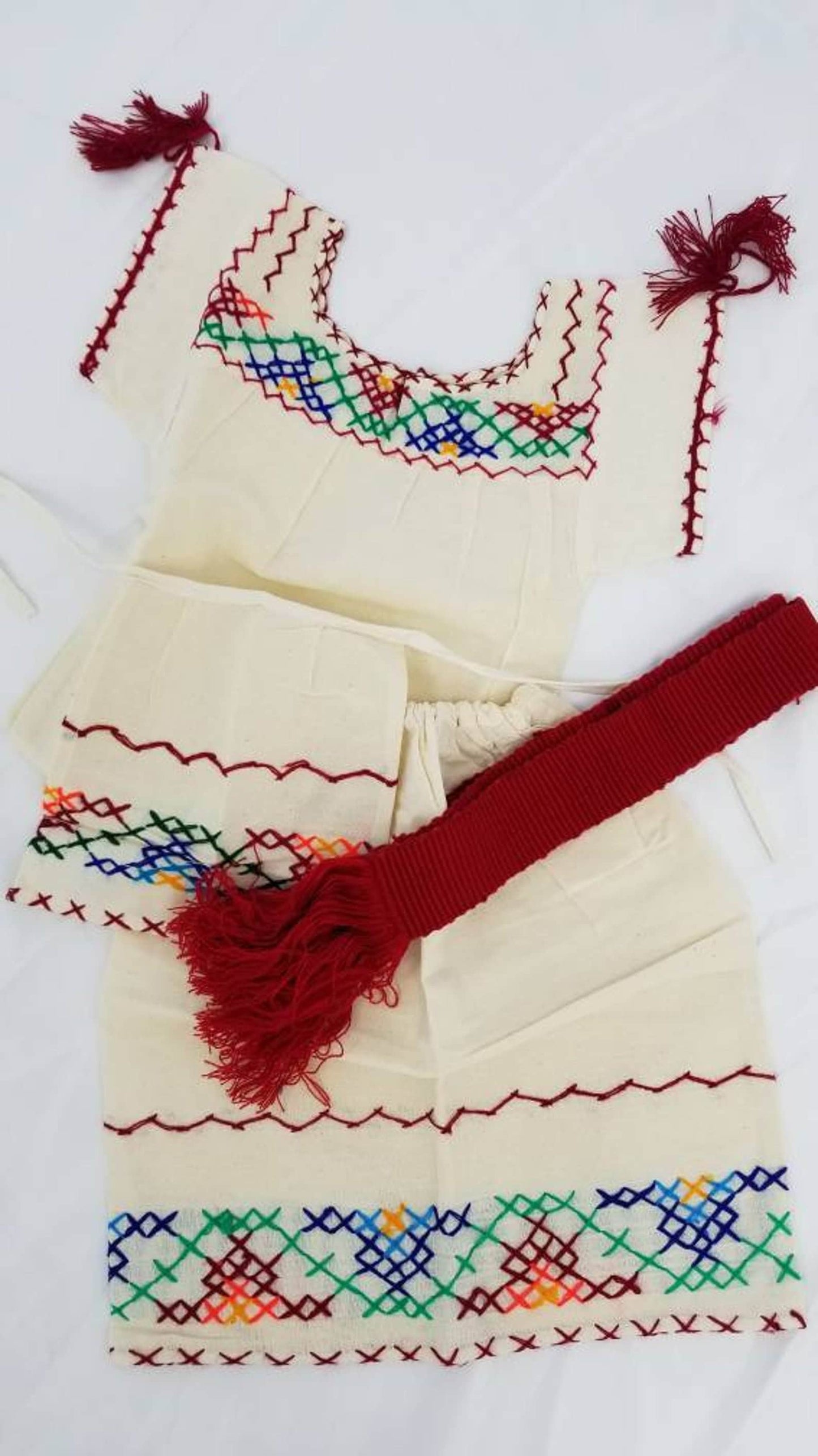 Traje de Michoacan para Nino y Nina Bordado a Mano de Manta Trajecito michoacán para nino y nina Michoacán traditional outfit22