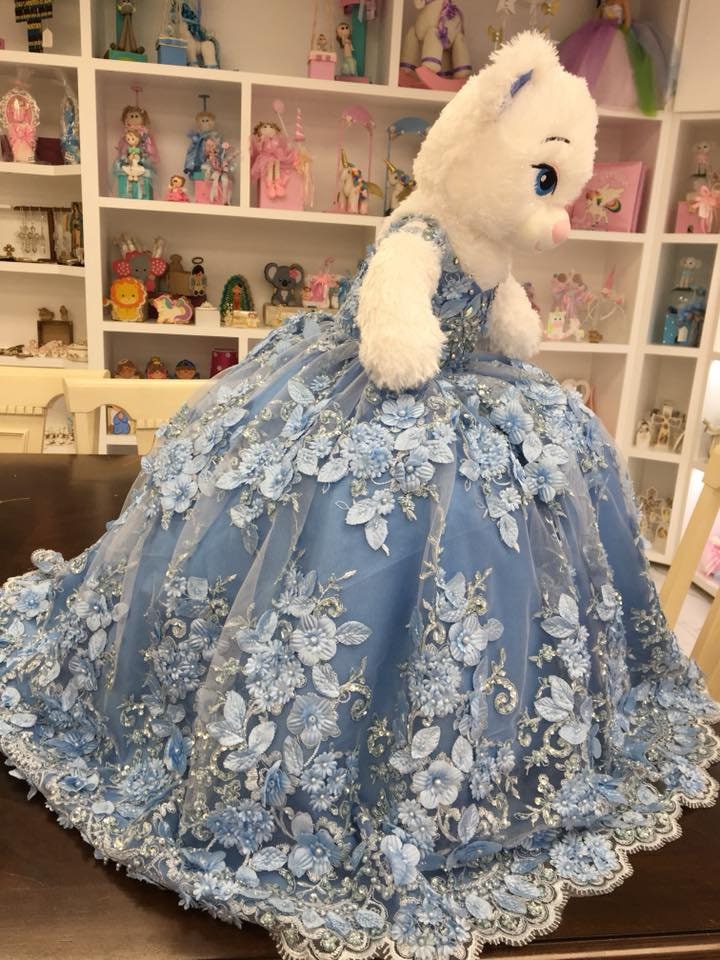 Personalized Quinceanera Teddy Bear Dress, Custom made Teddy Bear Dress, Includes Custom made Dress and Be372ar