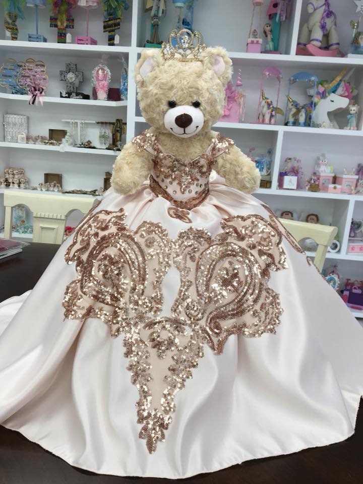 Personalized Quinceanera Teddy Bear Dress, Custom made Teddy Bear Dress, Includes Custom made Dress and Bear482