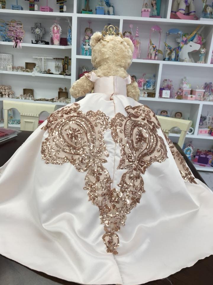 Personalized Quinceanera Teddy Bear Dress, Custom made Teddy Bear Dress, Includes Custom made Dress and Bear482