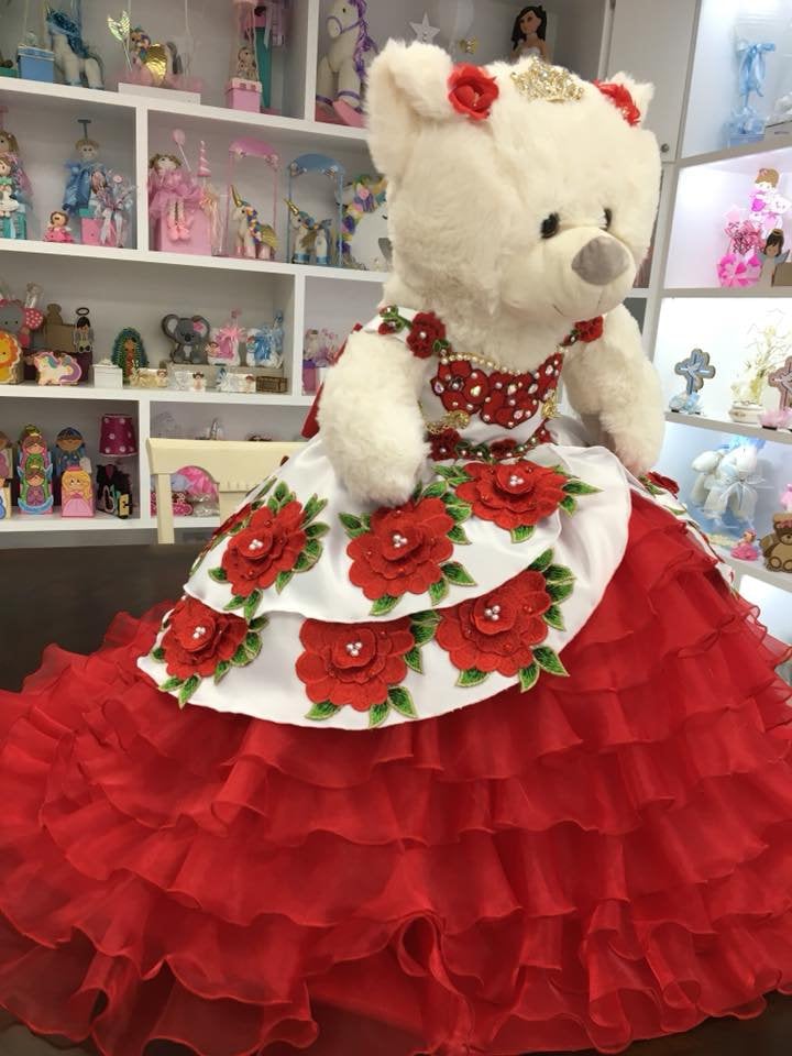 Personalized Quinceanera Teddy Bear Dress, Custom made Teddy Bear Dress, Includes Custom made Dress and Bear86